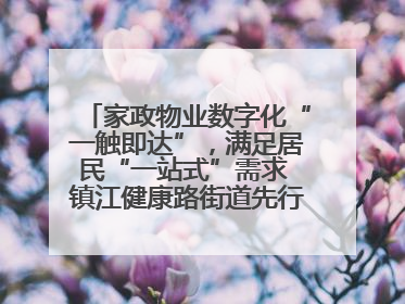家政物业数字化“一触即达”，满足居民“一站式”需求 镇江健康路街道先行先试“家门口”便民小程序