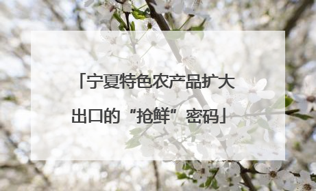 宁夏特色农产品扩大出口的“抢鲜”密码