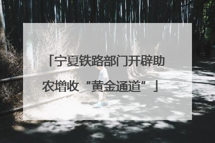 宁夏铁路部门开辟助农增收“黄金通道”