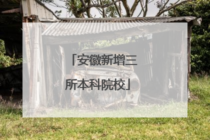 安徽新增三所本科院校