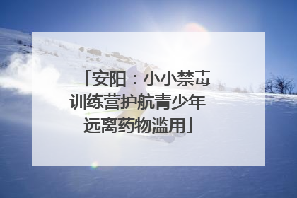 安阳：小小禁毒训练营护航青少年远离药物滥用
