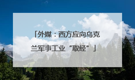 外媒：西方应向乌克兰军事工业“取经”