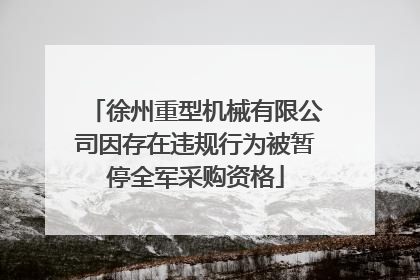 徐州重型机械有限公司因存在违规行为被暂停全军采购资格