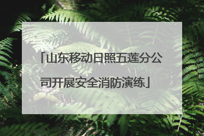 山东移动日照五莲分公司开展安全消防演练