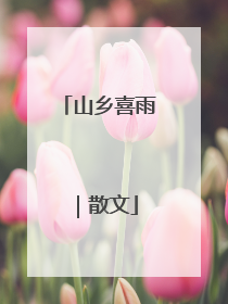 山乡喜雨｜散文
