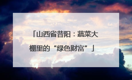 山西省昔阳：蔬菜大棚里的“绿色财富”