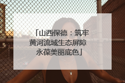 山西保德：筑牢黄河流域生态屏障 永葆美丽底色