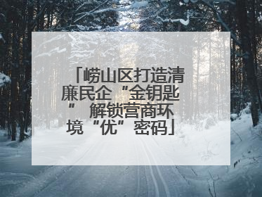 崂山区打造清廉民企“金钥匙” 解锁营商环境“优”密码