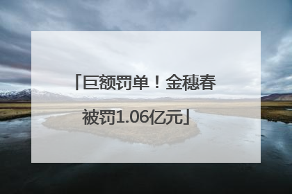 巨额罚单！金穗春被罚1.06亿元