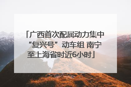 广西首次配属动力集中“复兴号”动车组 南宁至上海省时近6小时