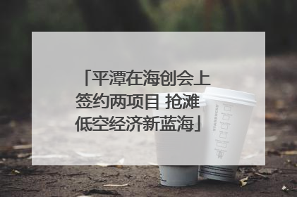 平潭在海创会上签约两项目 抢滩低空经济新蓝海