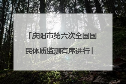 庆阳市第六次全国国民体质监测有序进行