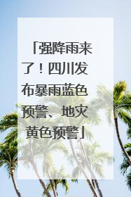 强降雨来了！四川发布暴雨蓝色预警、地灾黄色预警