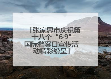 张家界市庆祝第十八个“6·9”国际档案日宣传活动精彩纷呈