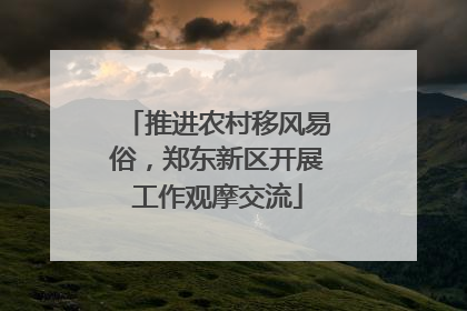 推进农村移风易俗，郑东新区开展工作观摩交流