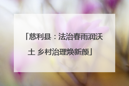 慈利县：法治春雨润沃土 乡村治理焕新颜