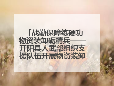 战勤保障练硬功 物资装卸砺精兵——开阳县人武部组织支援队伍开展物资装卸专业训练