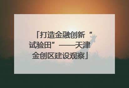 打造金融创新“试验田”——天津金创区建设观察