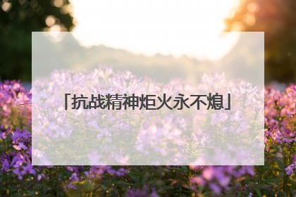 抗战精神炬火永不熄