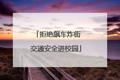 拒绝飙车炸街 交通安全进校园