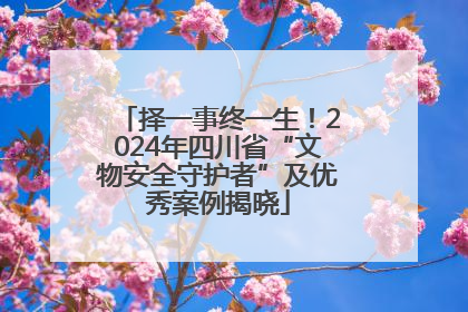 择一事终一生！2024年四川省“文物安全守护者”及优秀案例揭晓