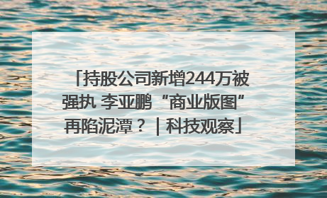 持股公司新增244万被强执 李亚鹏“商业版图”再陷泥潭？｜科技观察