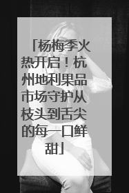杨梅季火热开启！杭州地利果品市场守护从枝头到舌尖的每一口鲜甜