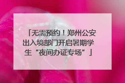 无需预约！郑州公安出入境部门开启暑期学生“夜间办证专场”