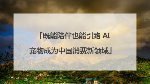 既能陪伴也能引路 AI宠物成为中国消费新领域
