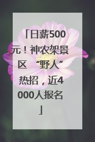 日薪500元！神农架景区 “野人” 热招，近4000人报名