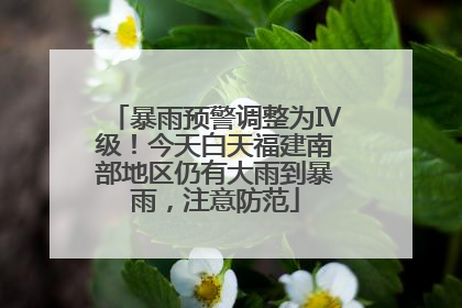 暴雨预警调整为Ⅳ级！今天白天福建南部地区仍有大雨到暴雨，注意防范