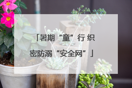 暑期“童”行 织密防溺“安全网”