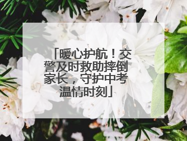 暖心护航！交警及时救助摔倒家长，守护中考温情时刻