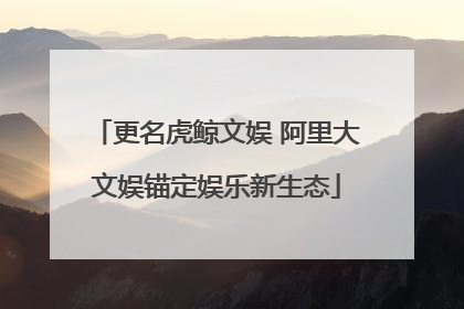 更名虎鲸文娱 阿里大文娱锚定娱乐新生态