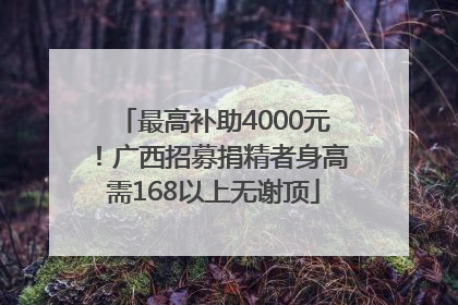 最高补助4000元！广西招募捐精者身高需168以上无谢顶