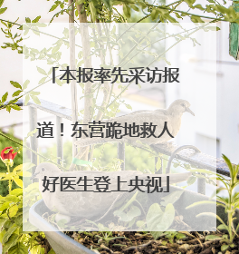 本报率先采访报道！东营跪地救人好医生登上央视