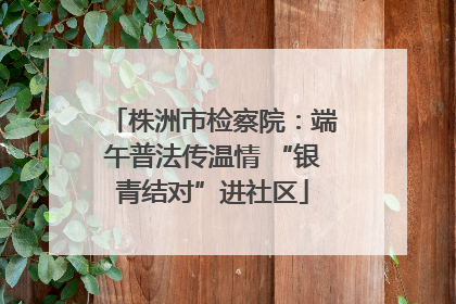 株洲市检察院：端午普法传温情 “银青结对”进社区