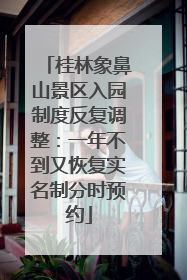 桂林象鼻山景区入园制度反复调整：一年不到又恢复实名制分时预约