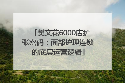 樊文花6000店扩张密码：面部护理连锁的底层运营逻辑
