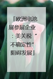 欧洲电池展参展企业：美关税“不确定性”阻碍发展