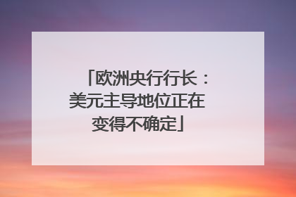 欧洲央行行长：美元主导地位正在变得不确定