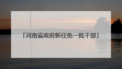 河南省政府新任免一批干部