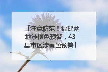 注意防范！福建两地涉橙色预警，43县市区涉黄色预警