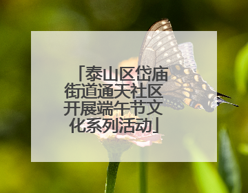 泰山区岱庙街道通天社区开展端午节文化系列活动
