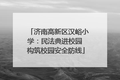 济南高新区汉峪小学：民法典进校园 构筑校园安全防线