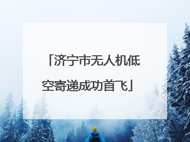 济宁市无人机低空寄递成功首飞