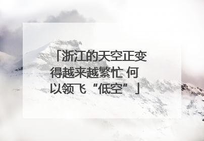 浙江的天空正变得越来越繁忙 何以领飞“低空”