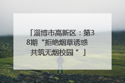 淄博市高新区：第38期“拒绝烟草诱惑 共筑无烟校园 ”