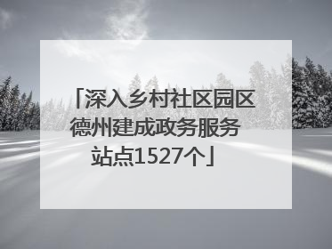 深入乡村社区园区 德州建成政务服务站点1527个