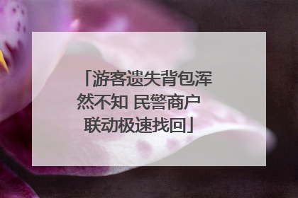 游客遗失背包浑然不知 民警商户联动极速找回